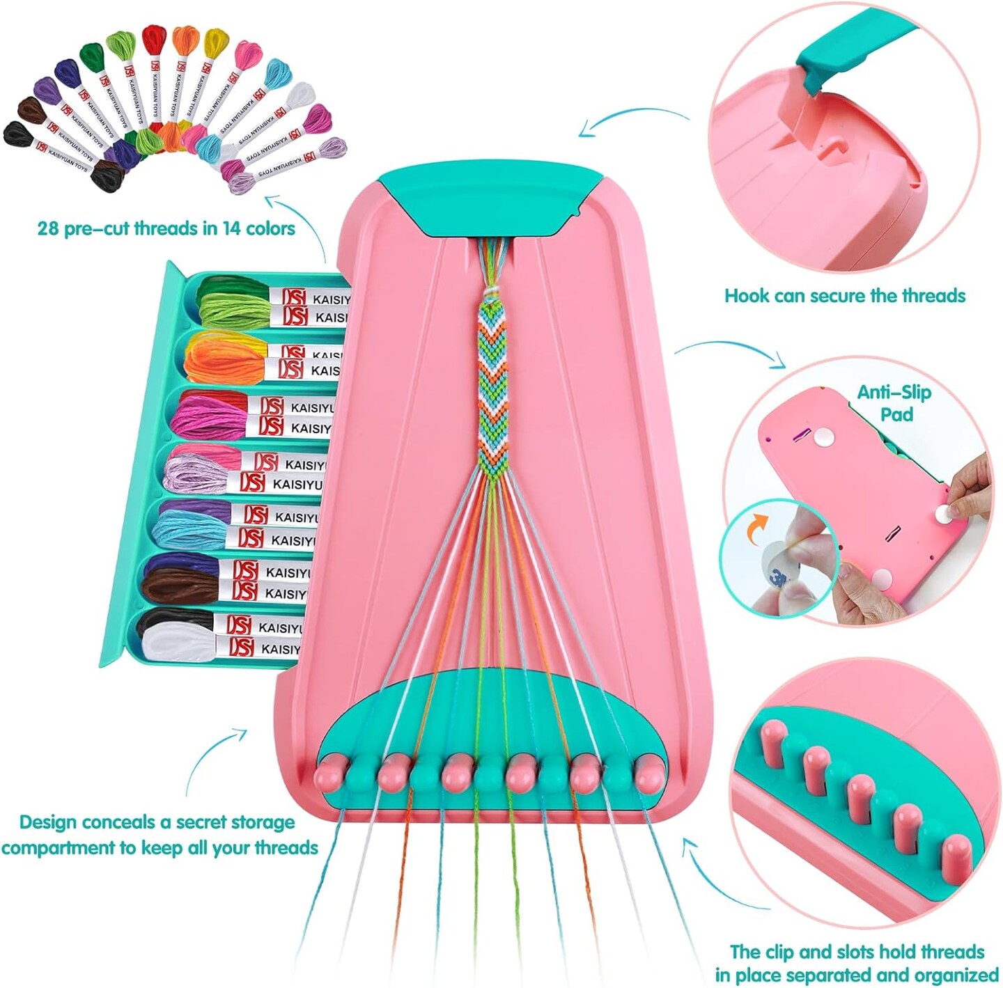 Friendship Bracelet Making Kit - Arts &#x26; Crafts Gift for Kids Ages 6-12