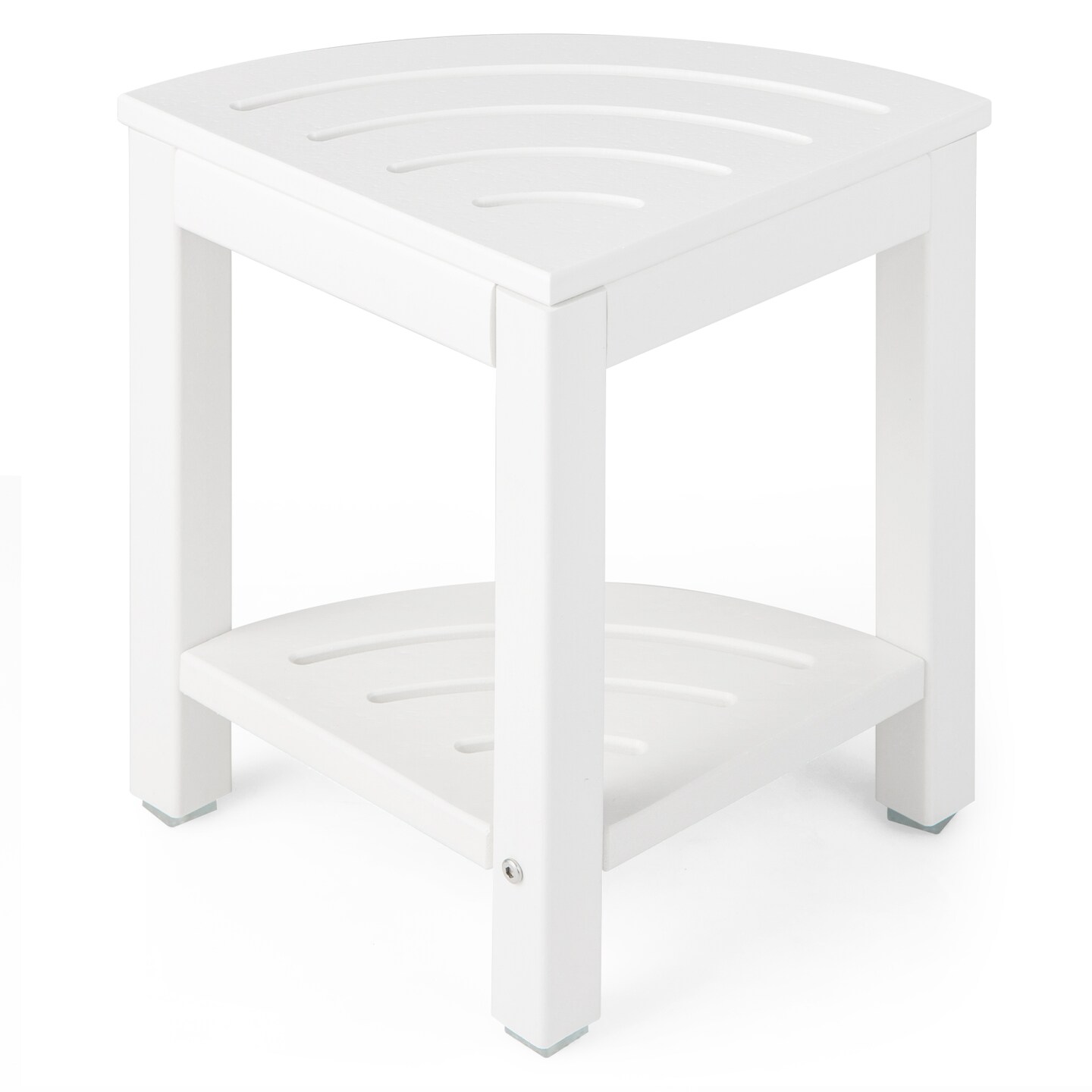 Corner Shower Bench Stool with Storage Shelf for Shaving Legs