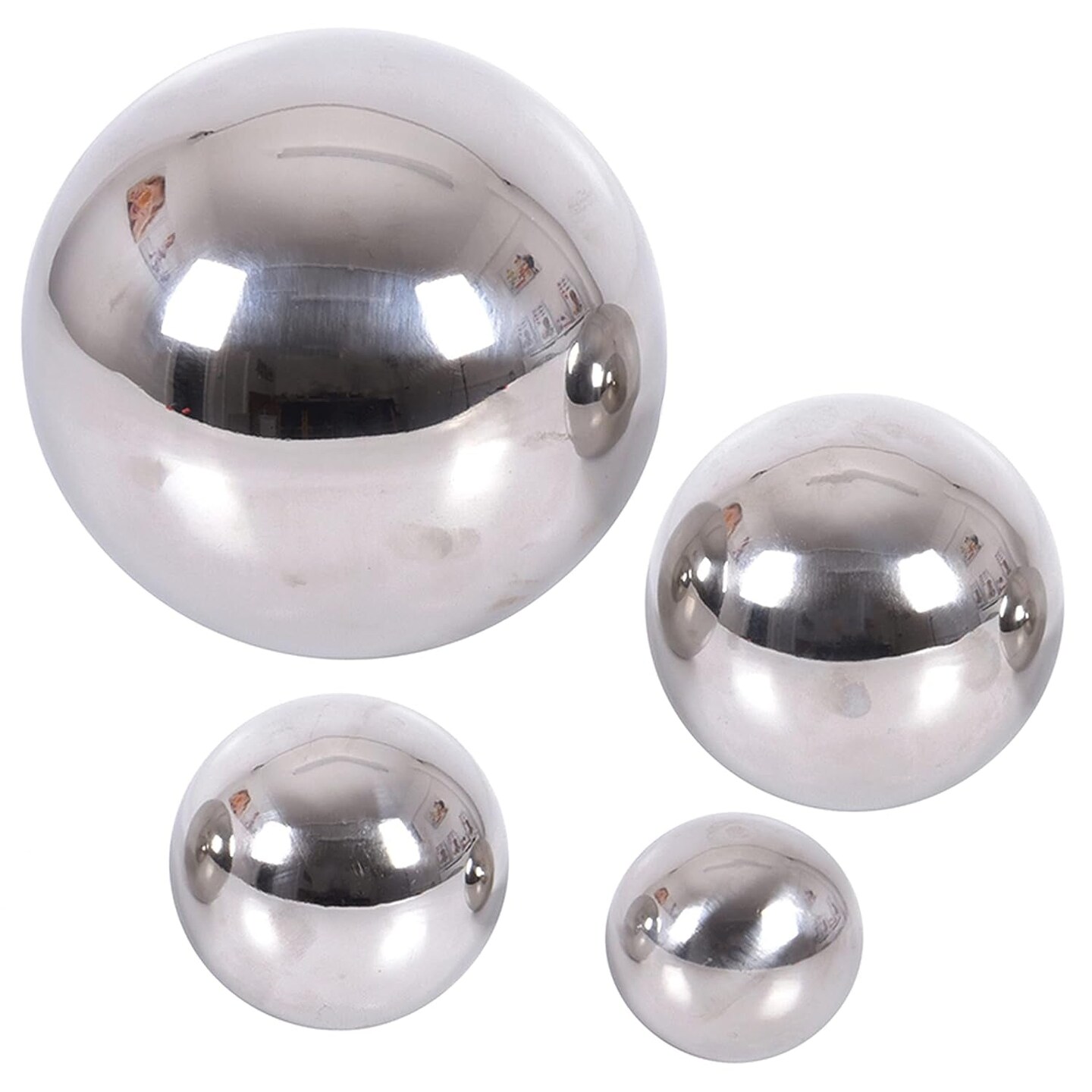 Tickit - 9322 Sensory Reflective Balls - Set of 4 - Mirrored Spheres for Babies and Toddlers - Stainless Steel Sensory Balls for Reflections and Color - for Stylish Nurseries and Bedrooms