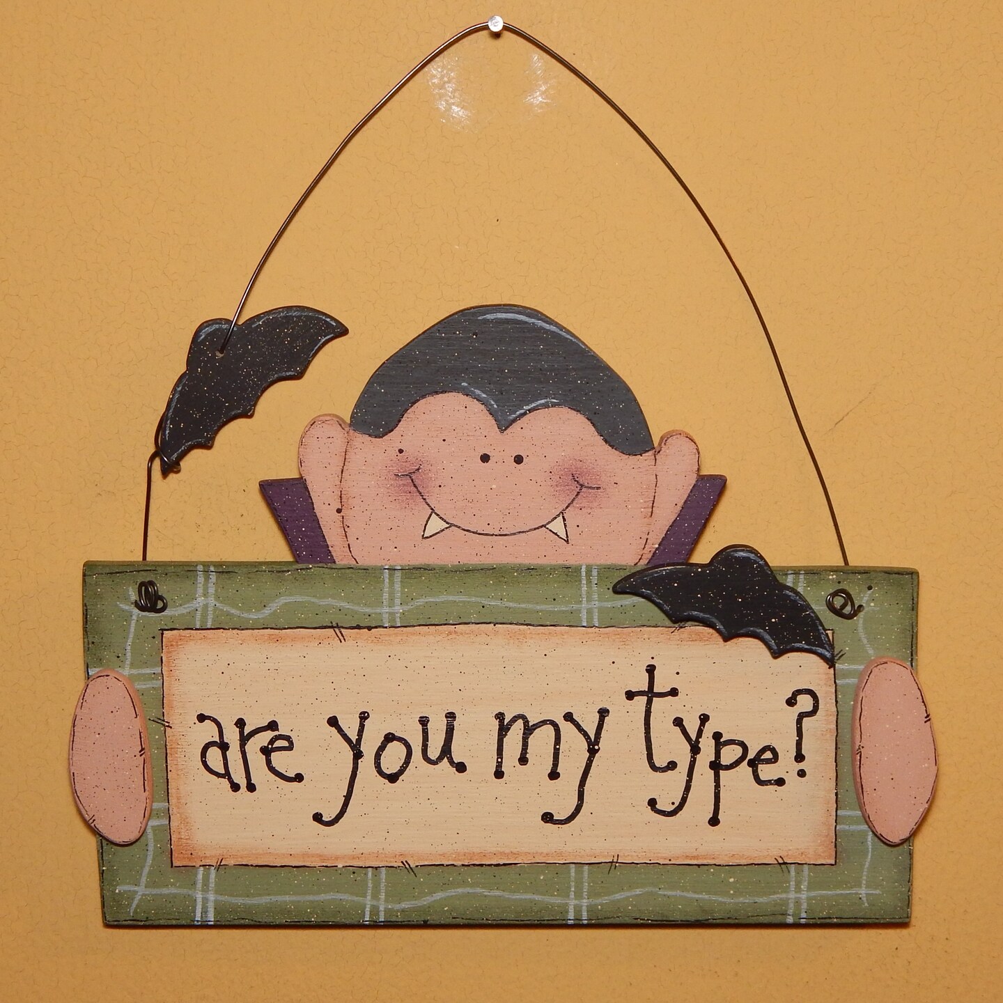 Primitive Halloween Decoration, Cute Vampire Decor, Wood Halloween Signs, Vampire Signs, Cute Halloween Decor, Dracula Halloween Door Hanger product 6