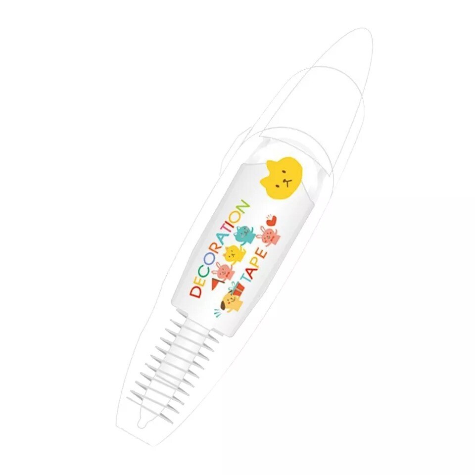 2pcs Cute Pattern Press Type Decorative Pen Correction Tape