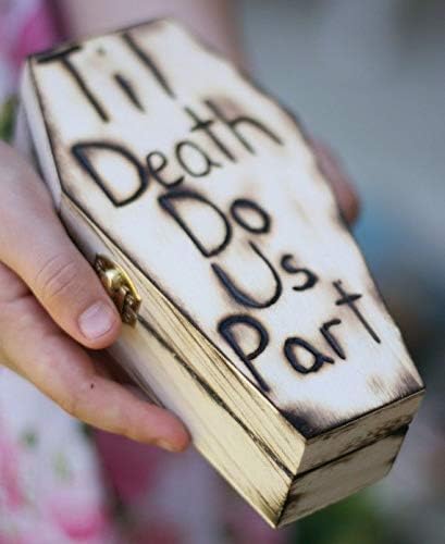 12 Inch Halloween Coffin Box, Fillable Hinged Box for Halloween Décor, Party Favor, Goth, Decoration, Coffin Ring Box, Pet Casket