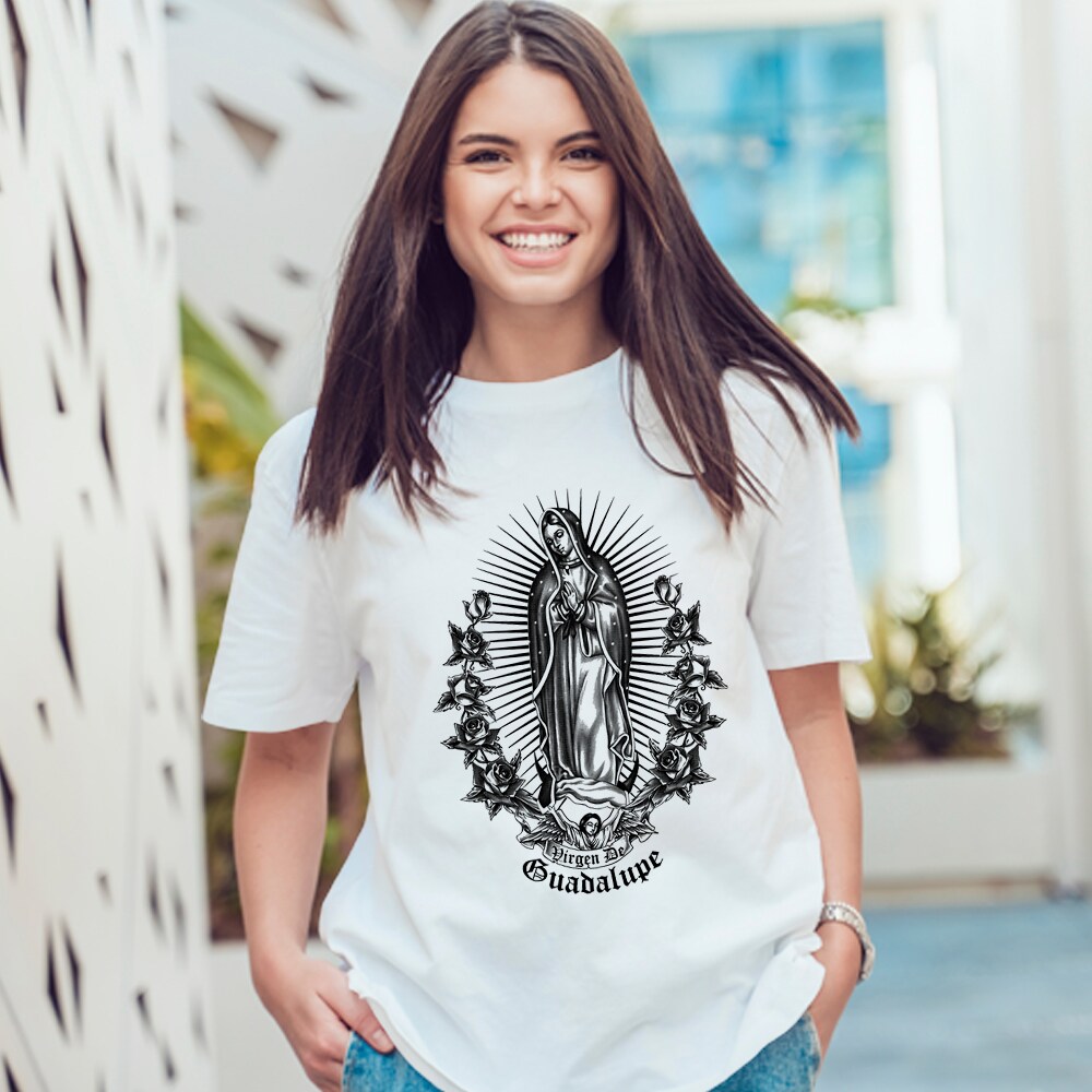 Our Lady of Guadalupe T-shirt unisex printed with screen printing technique product 2