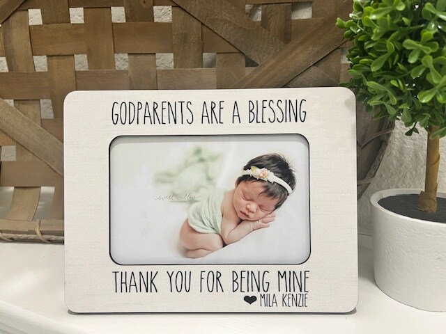 Godparents Are A Blessing | Gift For Godparents | Godparent Picture Frame | Personalized Frame | Baptism Gift |  Gift Godfather