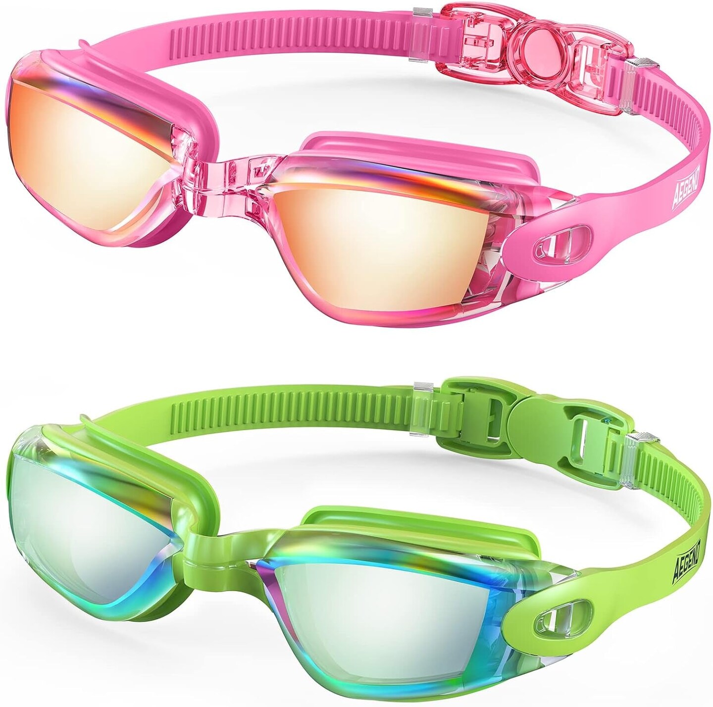 Swim Goggles, 2 Pack Swimming Goggles No Leaking Adult Men Women Youth