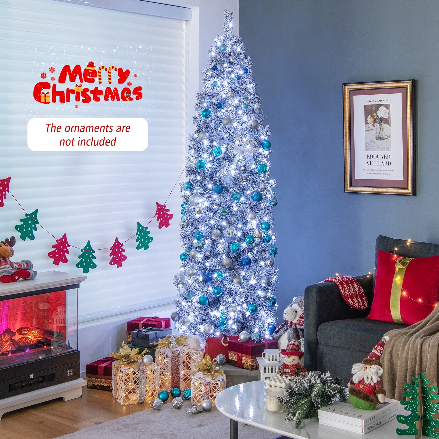 Pre-Lit Artificial Christmas Tree with 250 Cool-LED Lights