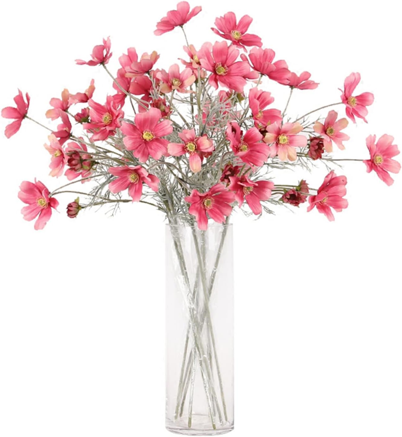 2 Artificial Flowers Plants. Coreopsis Silk Flower Arrangements Wedding Bouquet Decorations Plastic floral table centerpieces for home, kitchen, and garden party decor Approx 23.6&#x27;&#x27; High - Deep Powder.