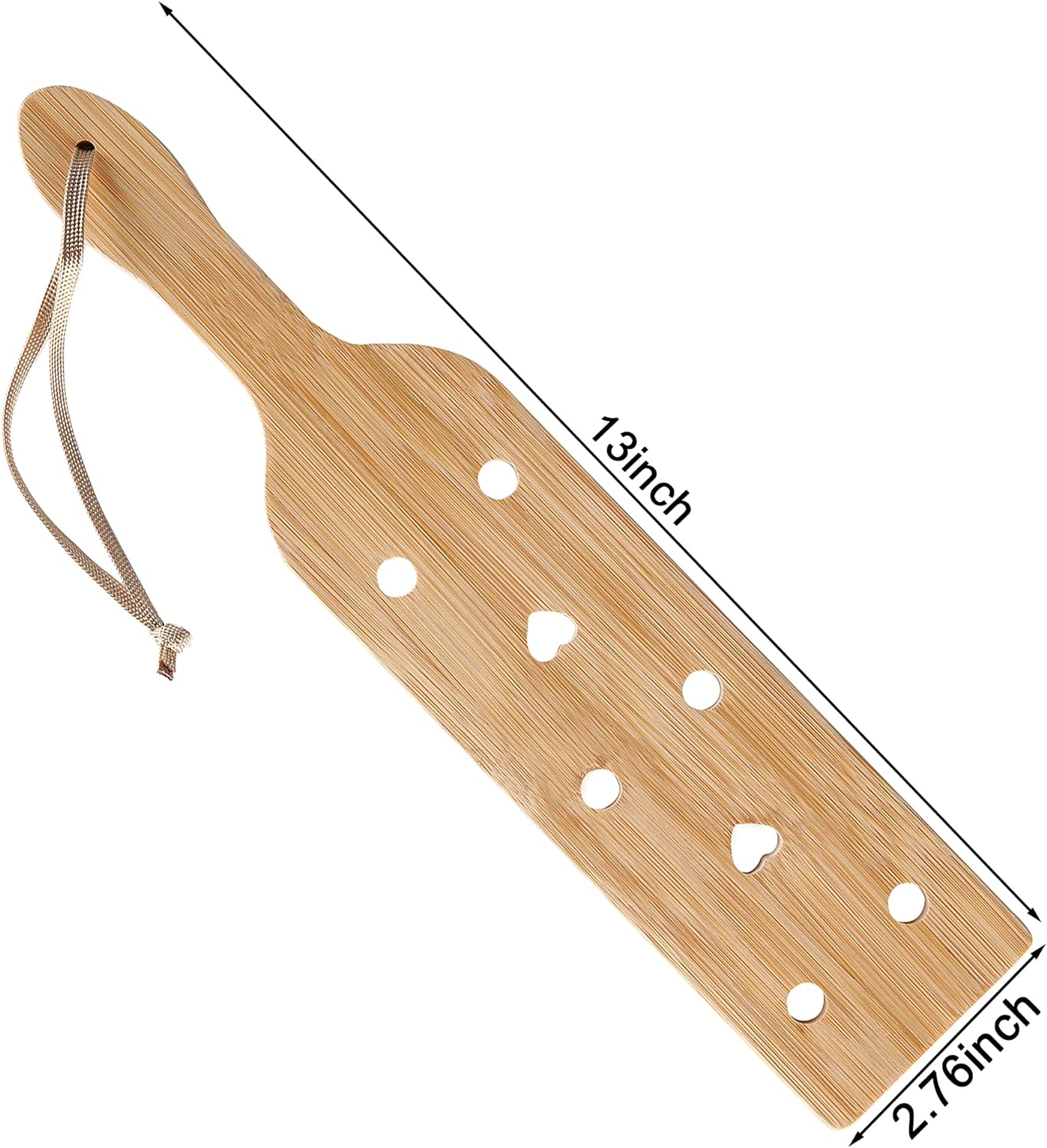 Bamboo Wood Paddle Lightweight Wooden Paddle with Airflow Holes, 13.3 Inch