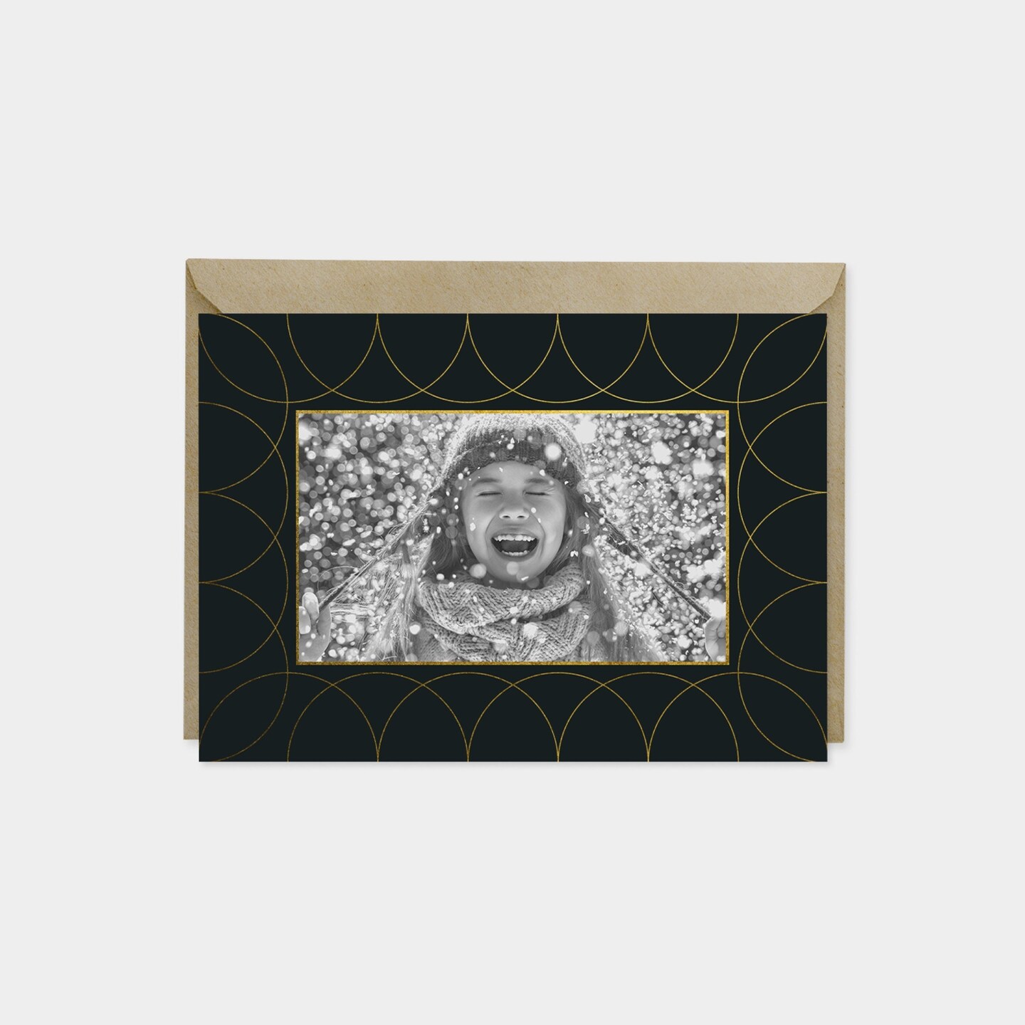 Holiday Photo Card, Elegant Art Deco