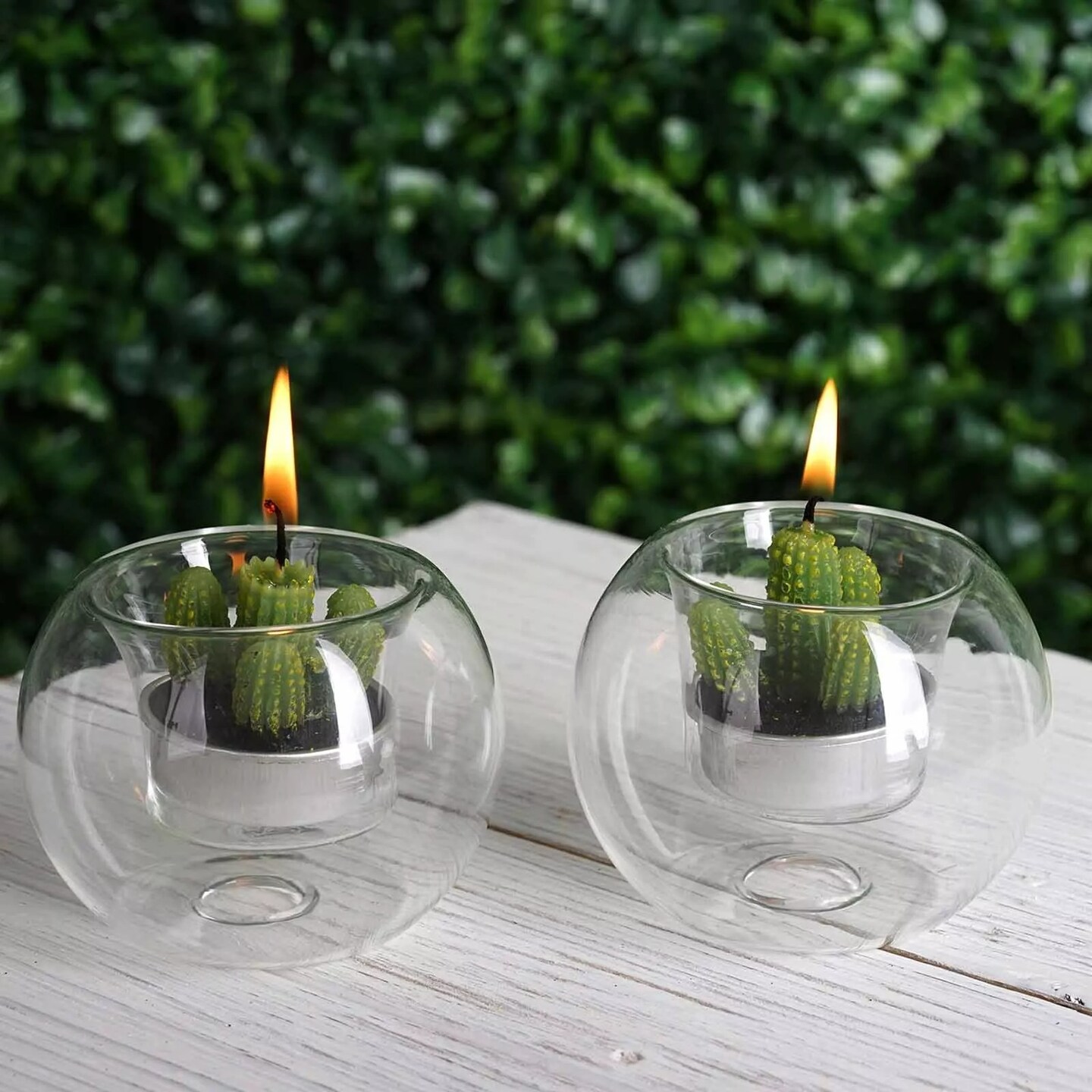 6 pcs Clear Glass Globe Votive Candle Holders for Wedding Party Centerpieces