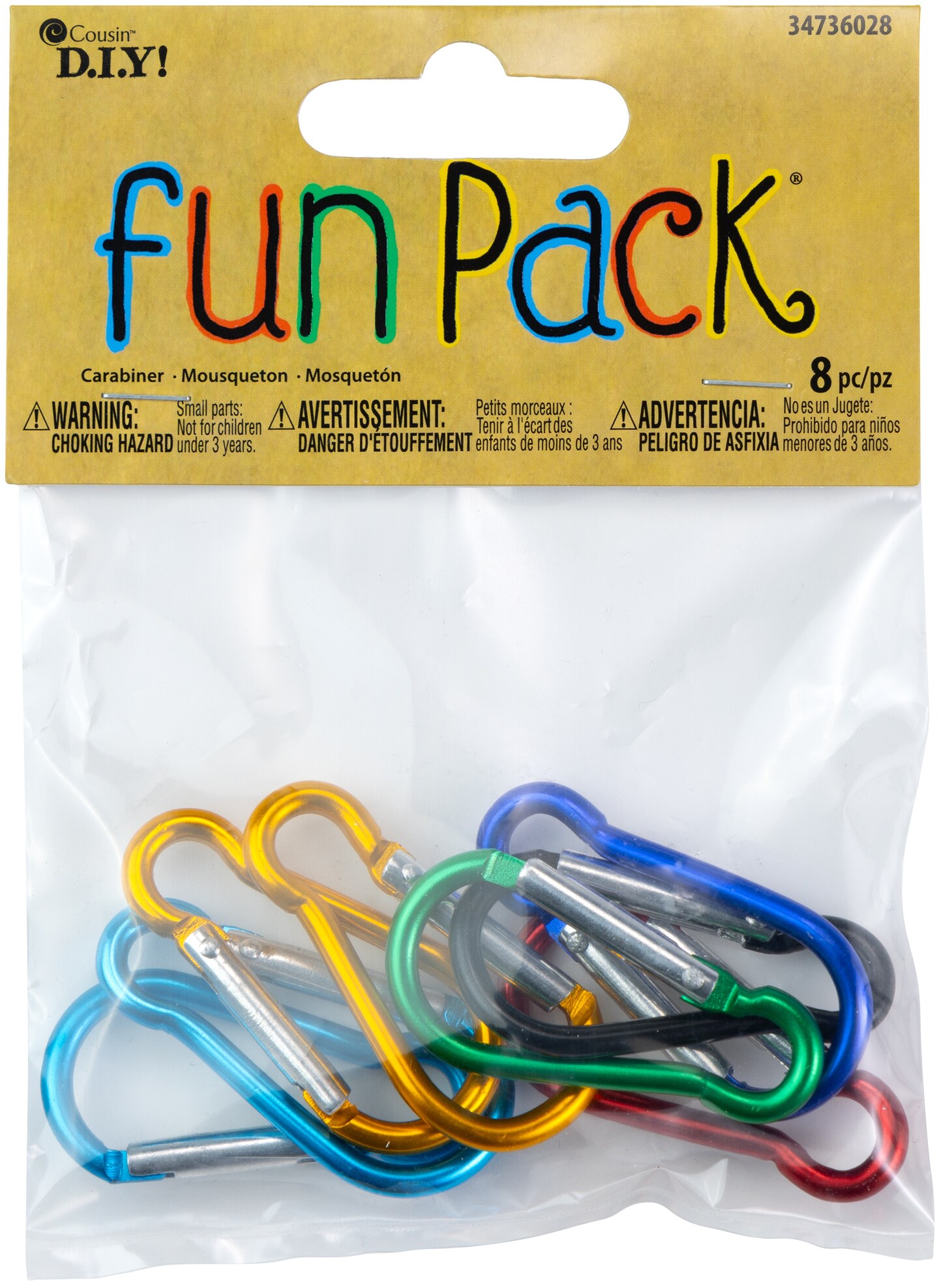 CousinDIY Carabiner 8/Pkg-Assorted