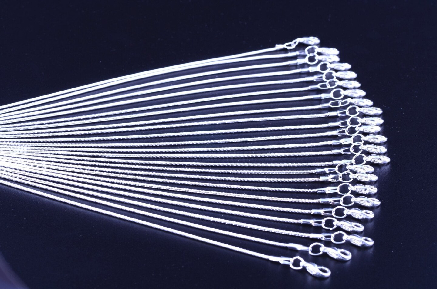 24 Pieces Snake Chain Necklace White Brightening 925 Silver Plated 1.2mm DIY Shining Link with Lobster Clasps for Jewelry Making (20 inch, Shining White Brightening)