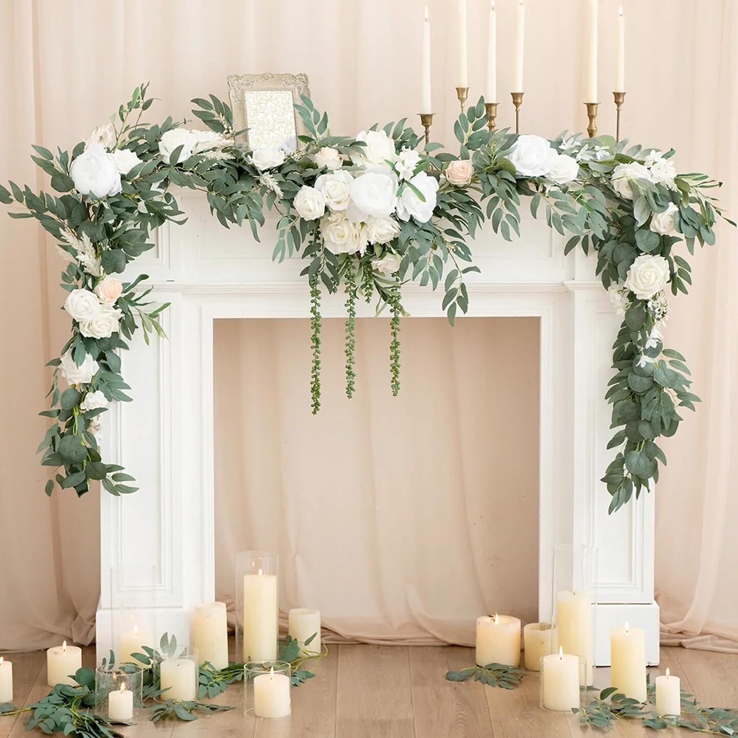 10pcs 6ft Faux Eucalyptus Garland with Willow Leaves – Perfect for Weddings, Parties, and Home Décor