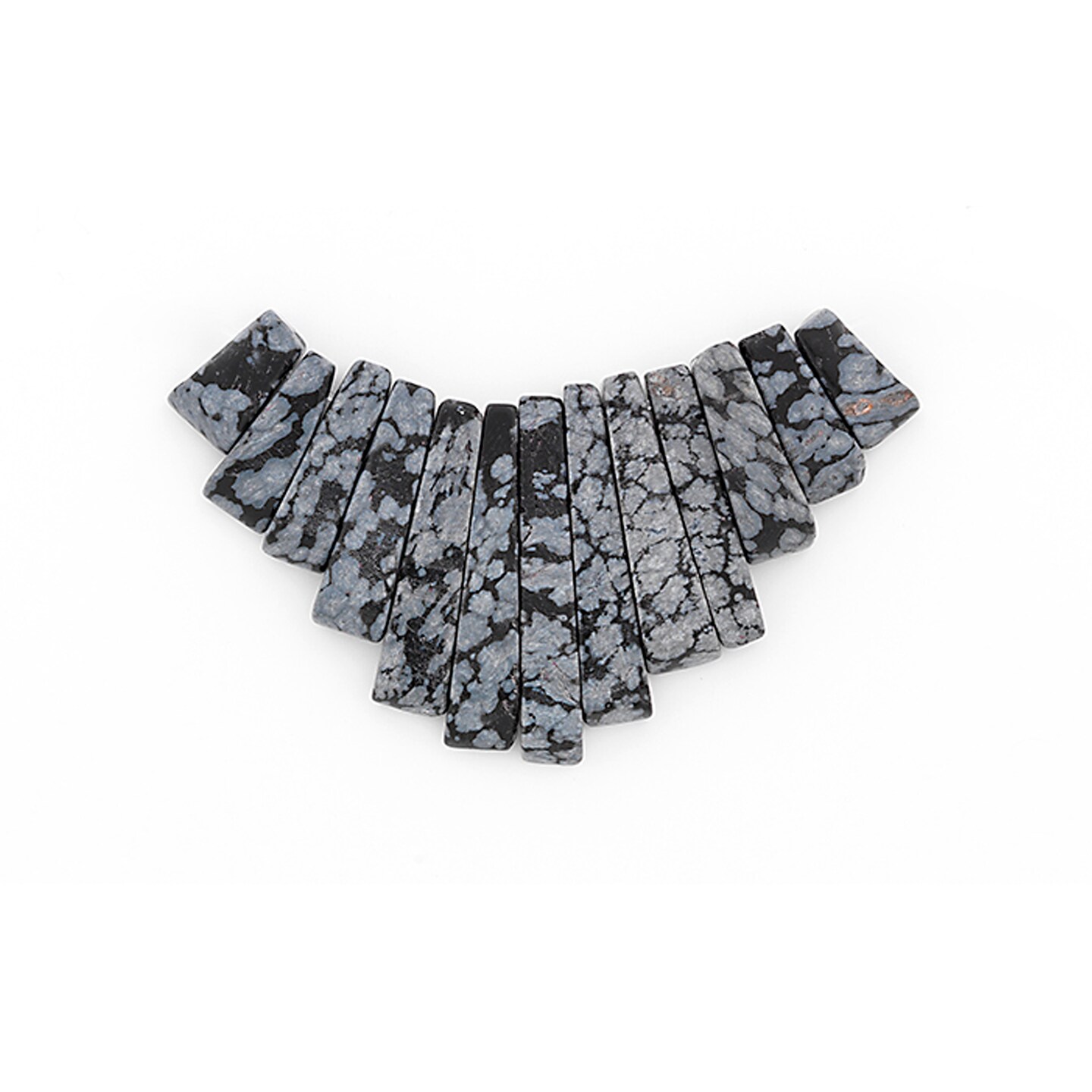 Snowflake Obsidian Fan Pendant Pack of 13