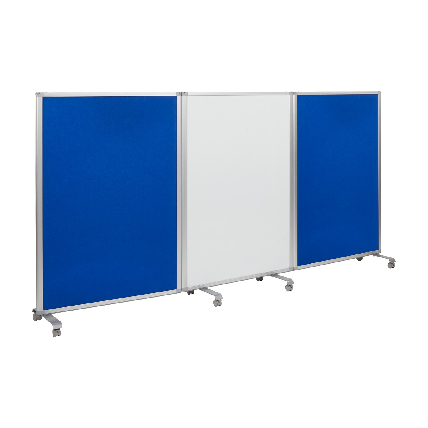 Mobile Dry-Erase and Flannel Room Divider, 3-Panel, School Supplies