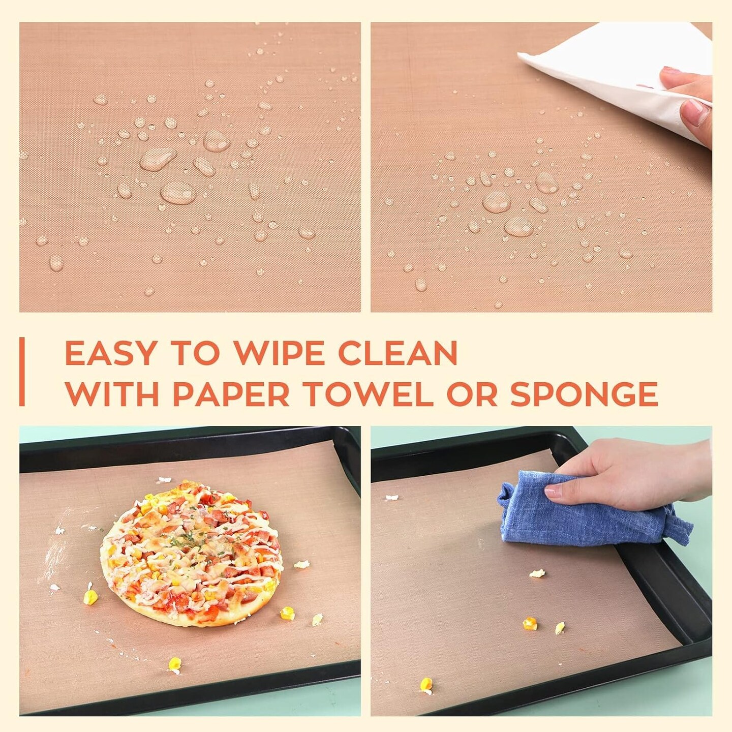 Teflon Sheets for Heat Press - 3 Pack Non Stick PTFE Teflon Sheet Reusable 12 x 16" Teflon Paper Heat Resistant Teflon Mat(Brown)