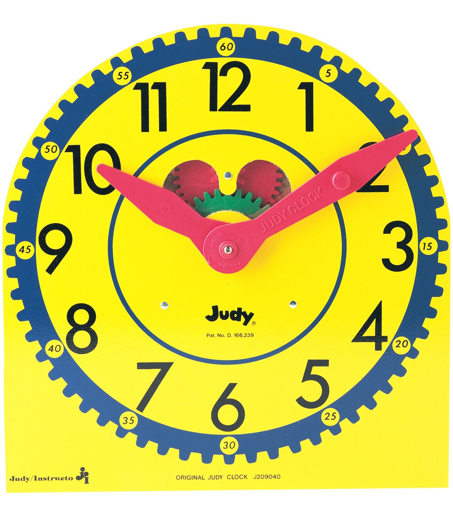 Carson Dellosa 13.5" x 13" Judy Clock, Analog Manipulative for Kids Learning to Tell Time, Circle Time Learning Center, Homeschool, and School Supplies