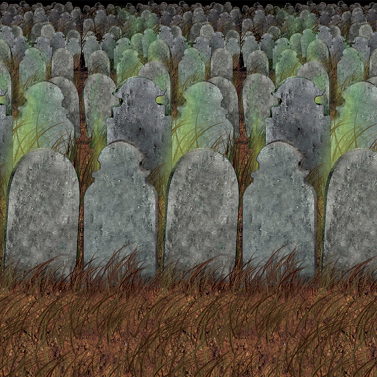 Beistle - Graveyard Backdrop - 4&#x27; x 30&#x27; - 6 Pack