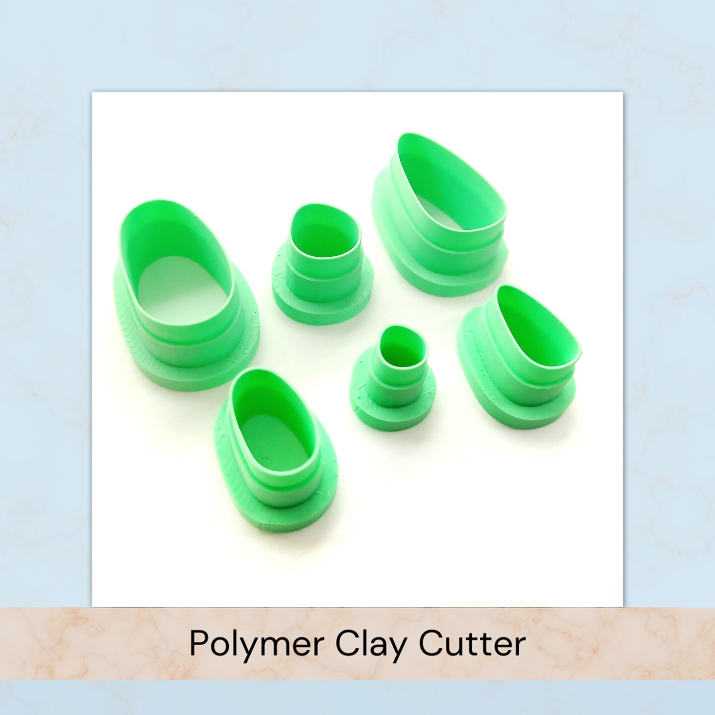 6 Organic Shapes Clay Cutters for Polymer Clay, Small & Medium, Adorabilities