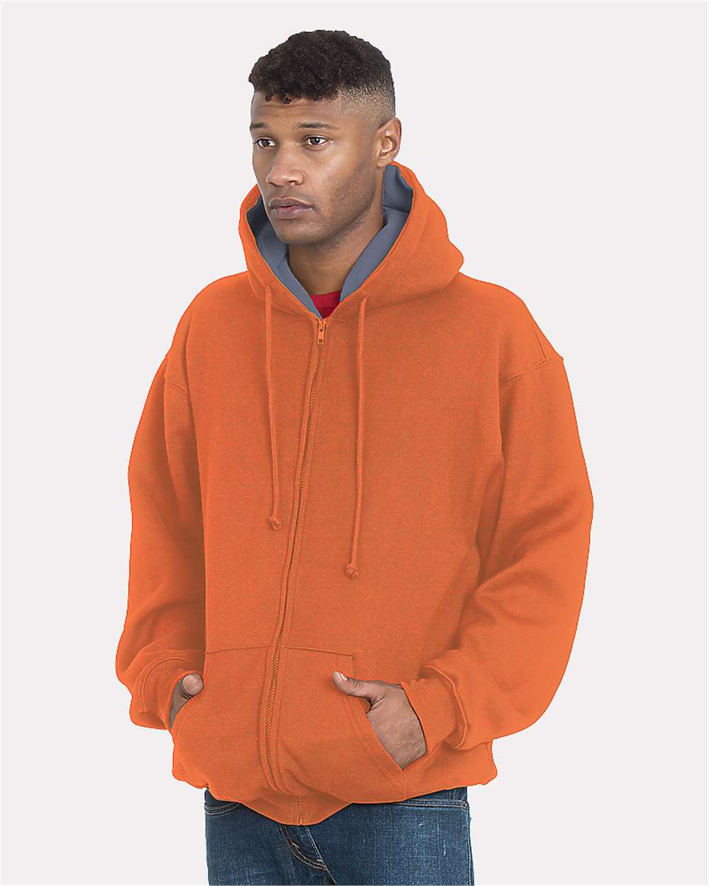 Bayside&#xAE; USA-Made Super Heavy Thermal Lined Full-Zip Hooded Sweatshirt