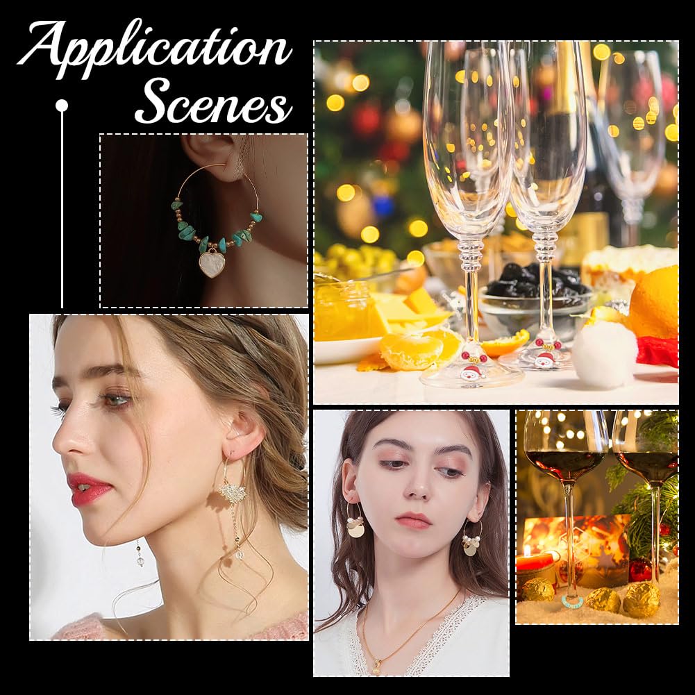 100 Pieces 20mm Hypoallergenic Stainless Steel Hoop Earring Golden Wine Glass Charm Rings 0.7mm Pin Earring Beading Hoop for Women Dangle Hoop Earrings Making