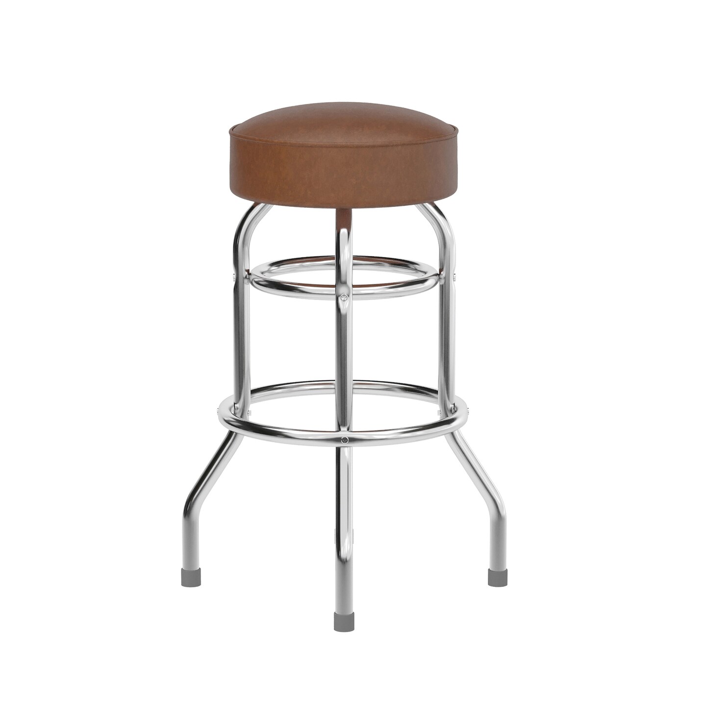 Emma and Oliver 2 Pack Double Ring Chrome Barstool