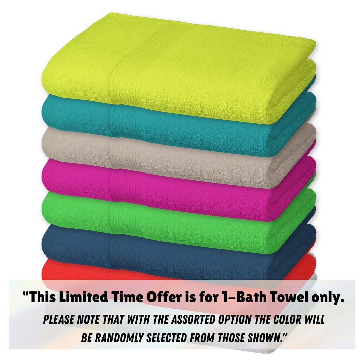 100% Cotton Bath Towel 54X27 Highly Absorbent Soft Durable Multiple Colors Available