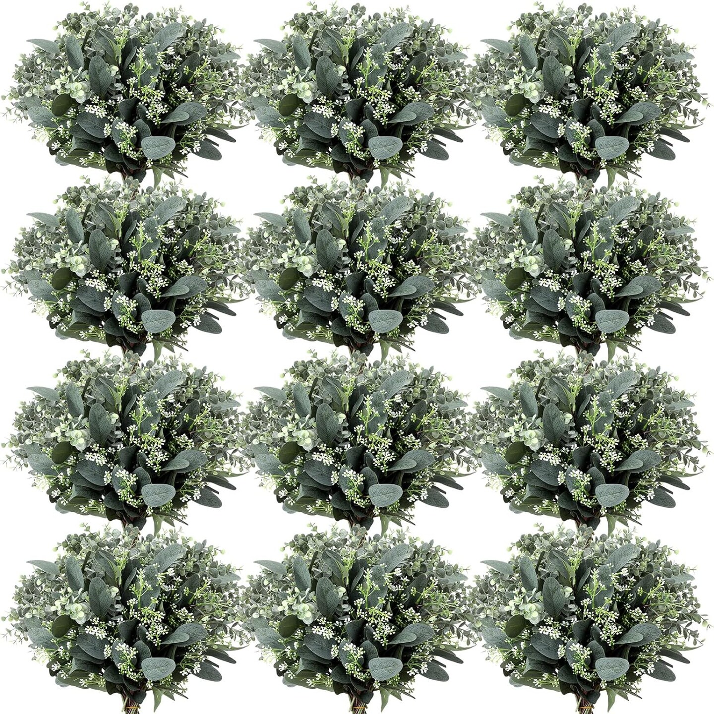 60 Pcs Mixed Eucalyptus Stems with White Seeds – Perfect for Bouquets, Wreaths, and Decorations