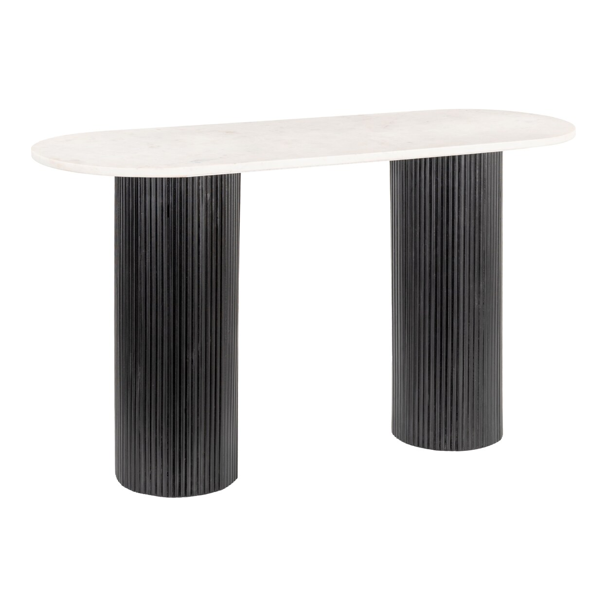 Izola Console Table White Black Modern Marble Mango Wood Entryway Living Room