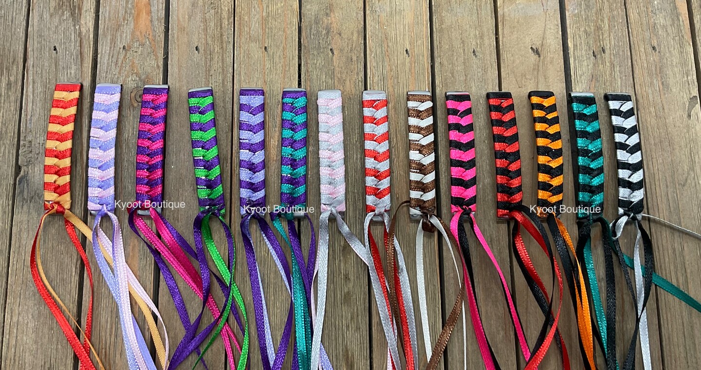 2 Ribbon Barrettes - Magenta and White | MakerPlace by Michaels