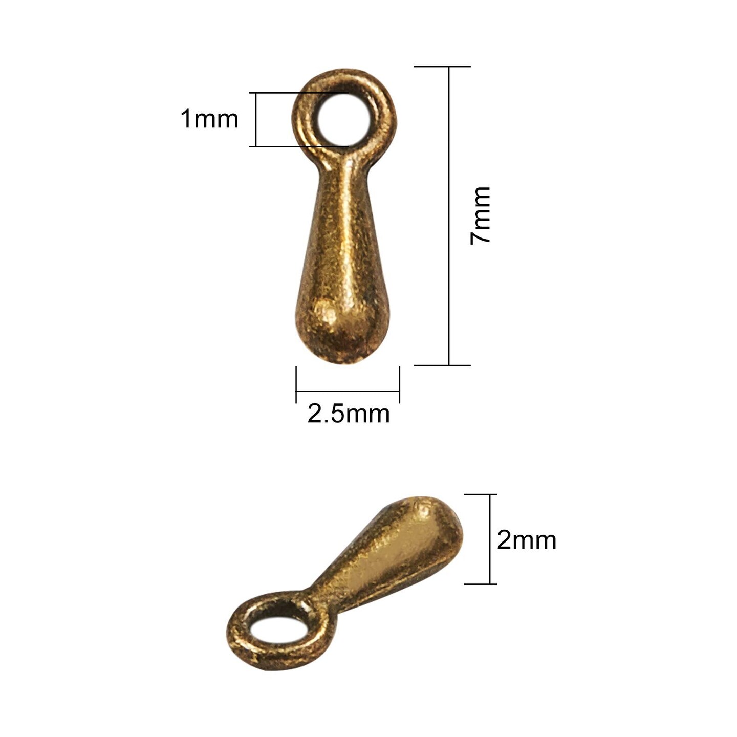 600 Pieces Alloy Extender Chain Terminator Charm Tear Drop Dangle End Beads End Piece for DIY Jewelry Findings Necklace Making(6 Colors)