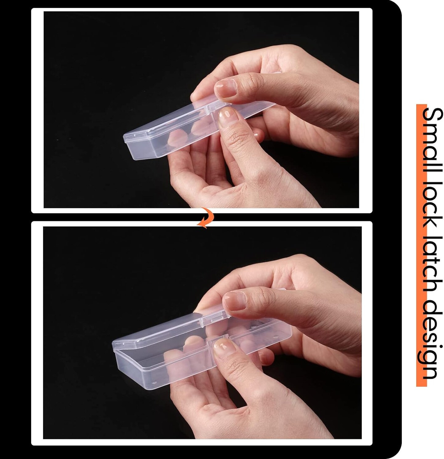 Storage Box, 18 Pcs Small Plastic Case, Transparent Storage Container with Lid, 3.9 x 1.6 x 0.6 Inch, for Bobby Pin, Swab, Craft, Jewelry, Coin, Screw, Bead