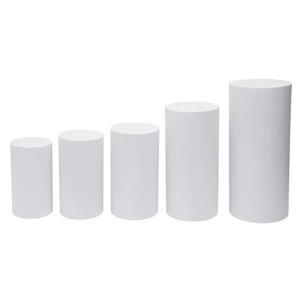 5*Floorstanding Cylinder Pedestal Stand set Wedding Dessert Flower Display Stand