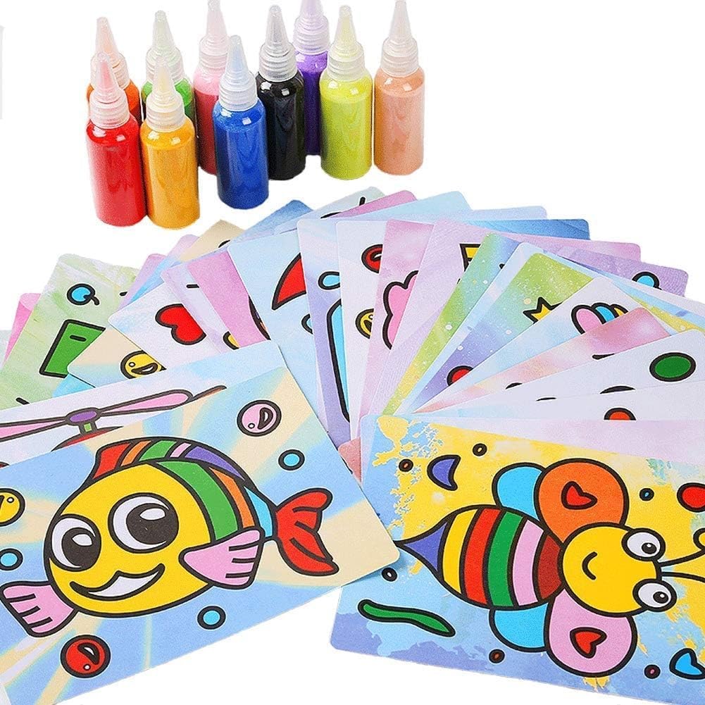 12 Pcs Art Sand for DIY Arts and Crafts Colored Sand Kit, Scenic Sand for Kids, Colorful Sand for Painting, School Activity, Summer Activities