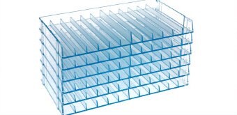 Marker Storage Trays (CLEAR/BLUE) - 6 Trays, 72 Pen Slots