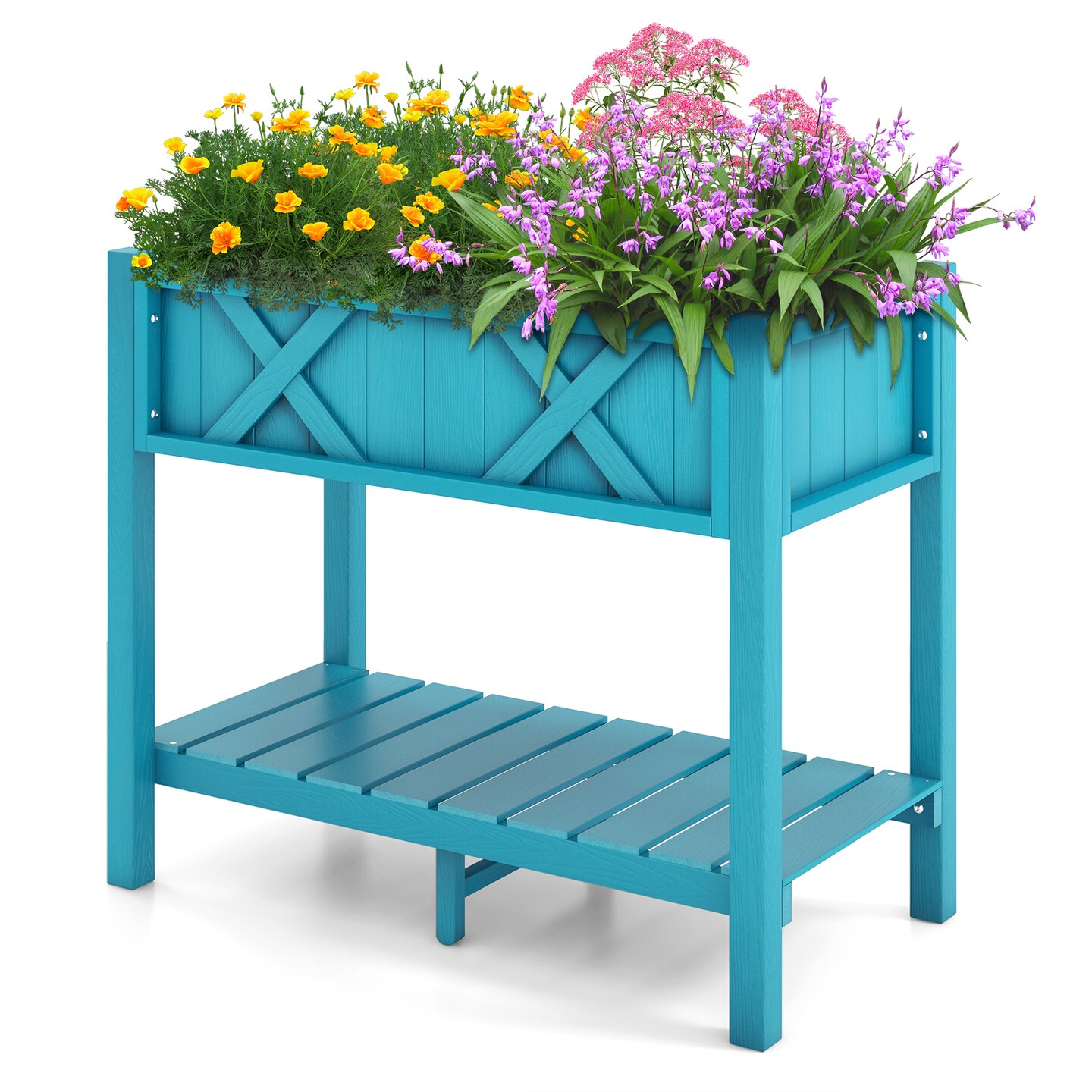 Hips Raised Garden Bed Poly Wood Elevated Planter Box