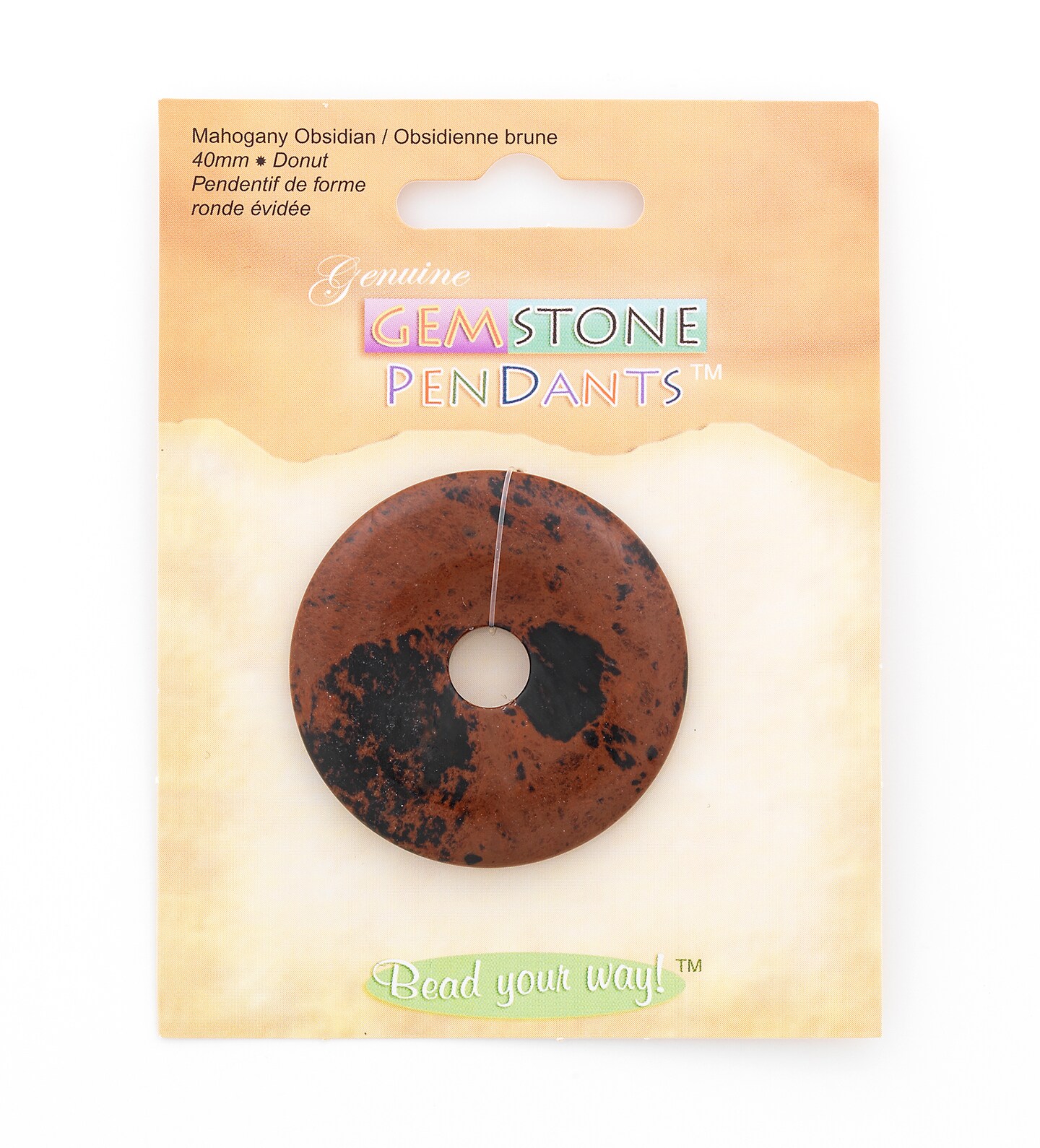 Mahogany Obsidian Natural Gemstone 45mm Donut Pendant