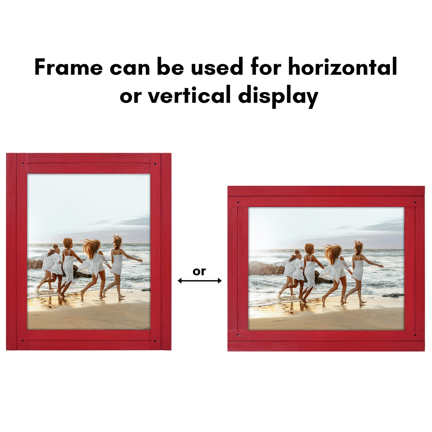 Americanflat Picture Frame - Rustic Picture Frame with Textured Engineered Wood, Shatter Resistant Glass and Easel Back - Horizontal and Vertical Display