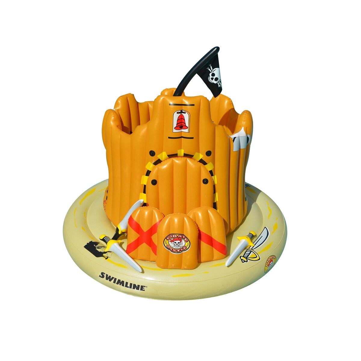 Swim Central Inflatable Orange Pirate Castle Adventure Swimming Float, 82-Inch