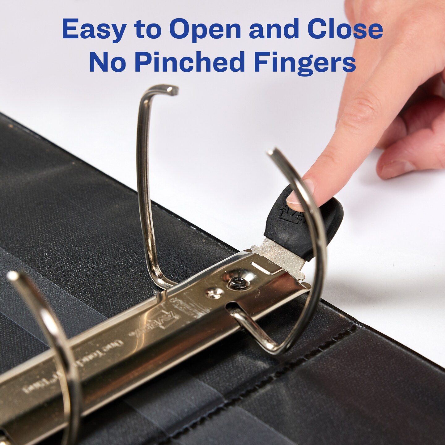 Avery Heavy-Duty 3 Ring Binder with Label Holder, 4" One Touch EZD Rings, 4.5" Spine, 1 Black Binder (79994)