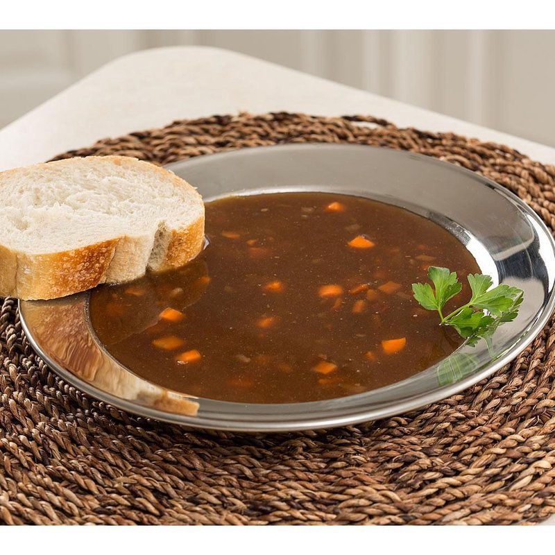 Shetler's Stainless Steel Soup Bowl Plates, Holds 16 oz, Set of 4