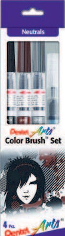 PENTEL COLOR BRUSH PEN SET CARDED