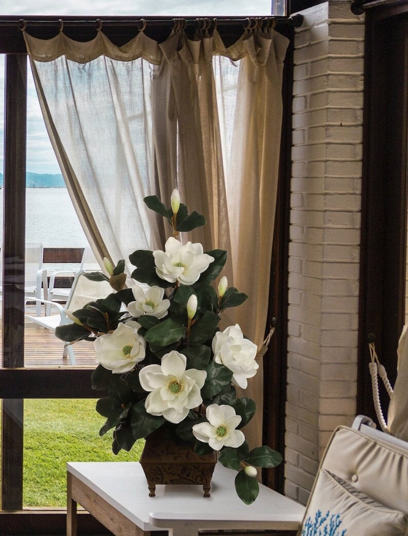 27-Inch Artificial Silk Magnolia: Lifelike Decor for Your Home or Office