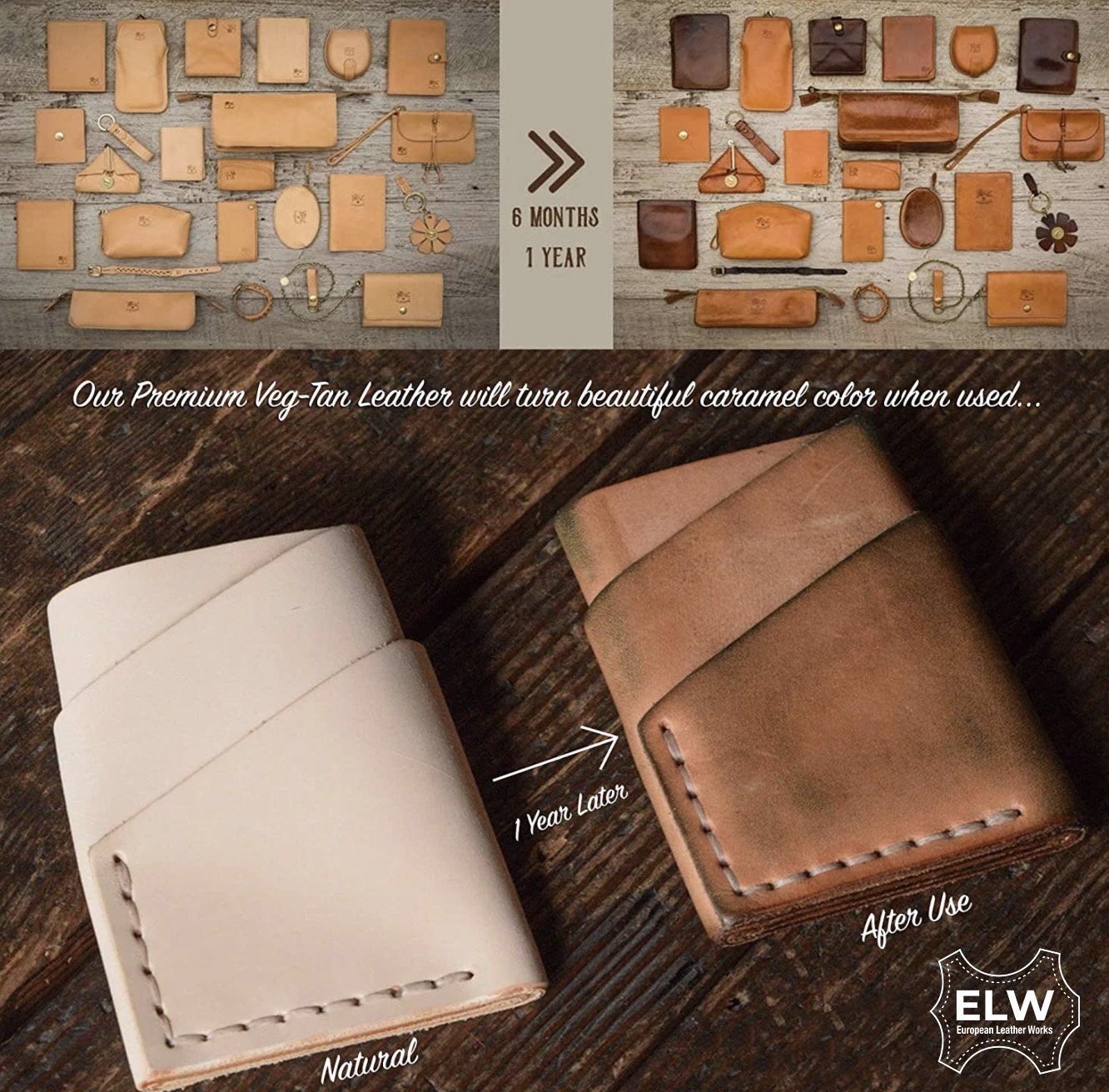ELW Import Tooling Leather 9/10 oz Natural Belt Blanks/Strips/Straps from Full Grain Vegetable Tanned Leather (1-3/4" x 50")