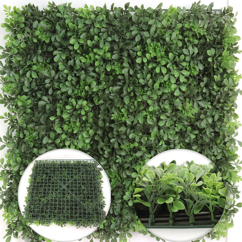 20x20" Premium Artificial Boxwood Panels - Lush Green, UV Resistant & Weatherproof - Ideal for Backyard, Balcony & Patio Privacy Screens, Wall Decor, and Event Backdrops