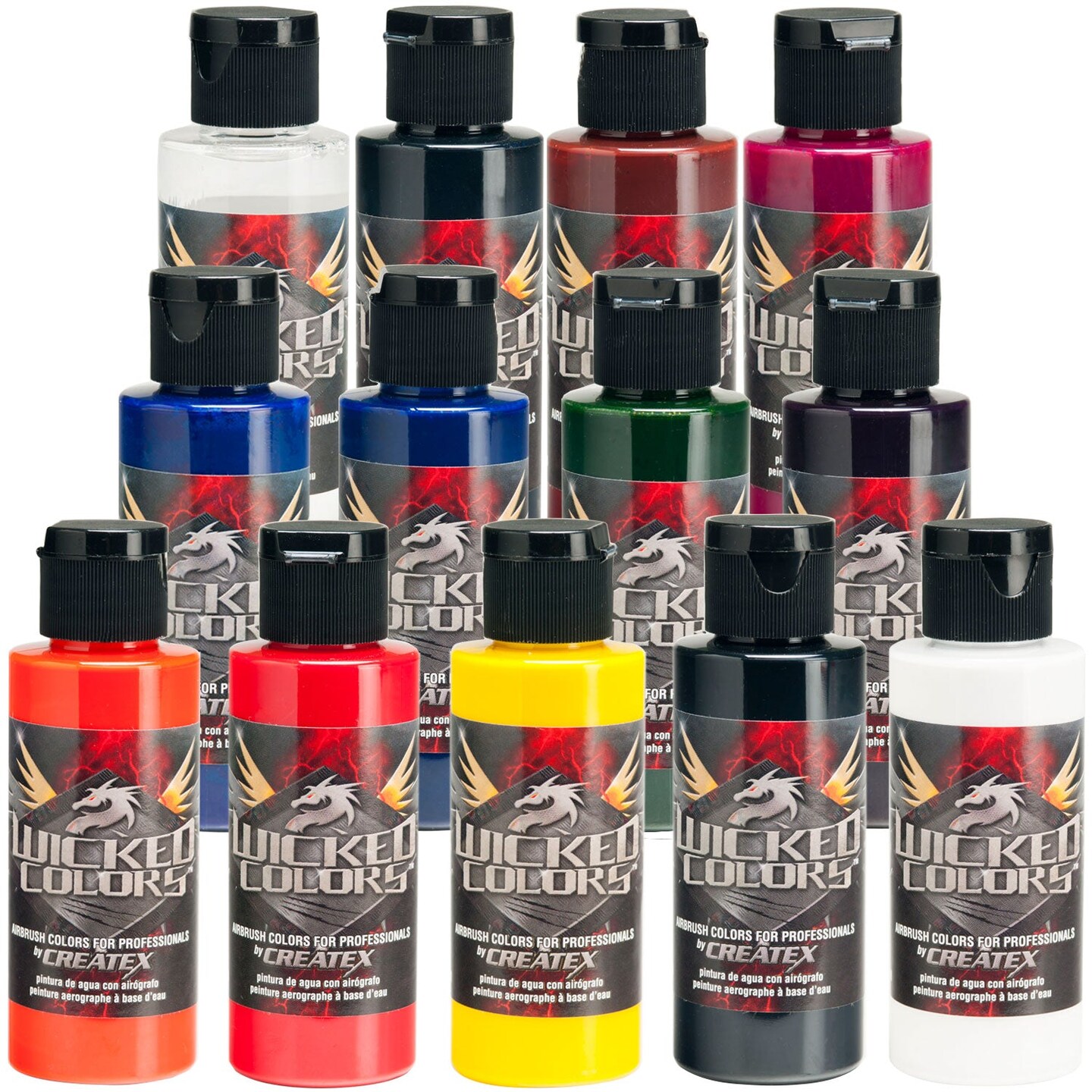 12 Color & Reducer Wicked Detail Airbrush Paint Set, 2 oz. Bottles Airbrushing Michaels