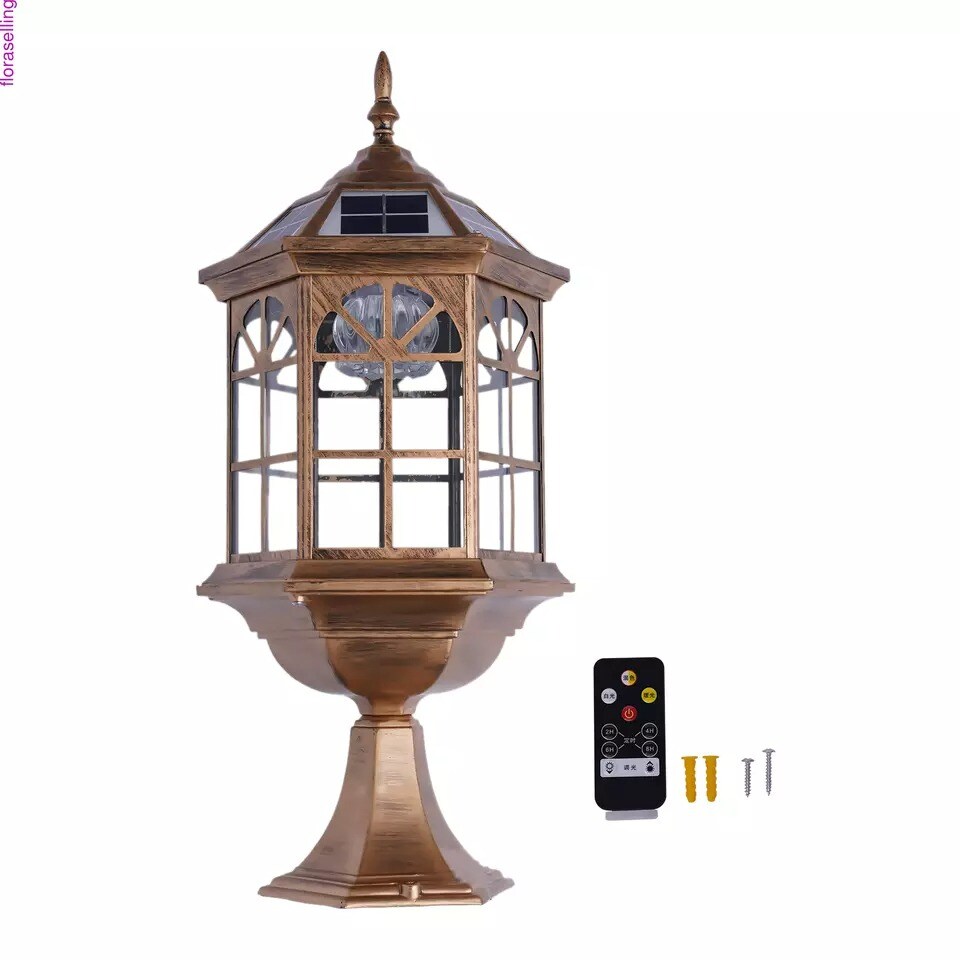 Solar LED Post Light Lamp Yard Driveway Fence Outdoor Pillar Light Garden Lamp