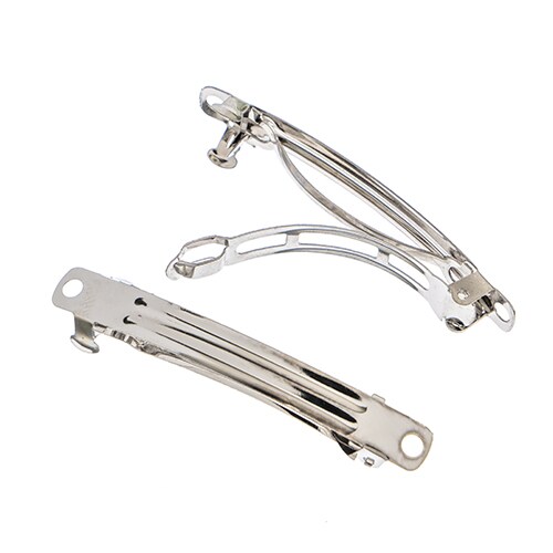 John Bead Must Have Findings 2.38" Silver Hair Barrettes, 2pcs