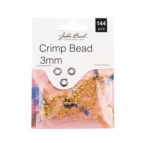 John Bead Must Have Findings 3mm Crimp Beads, 144pcs