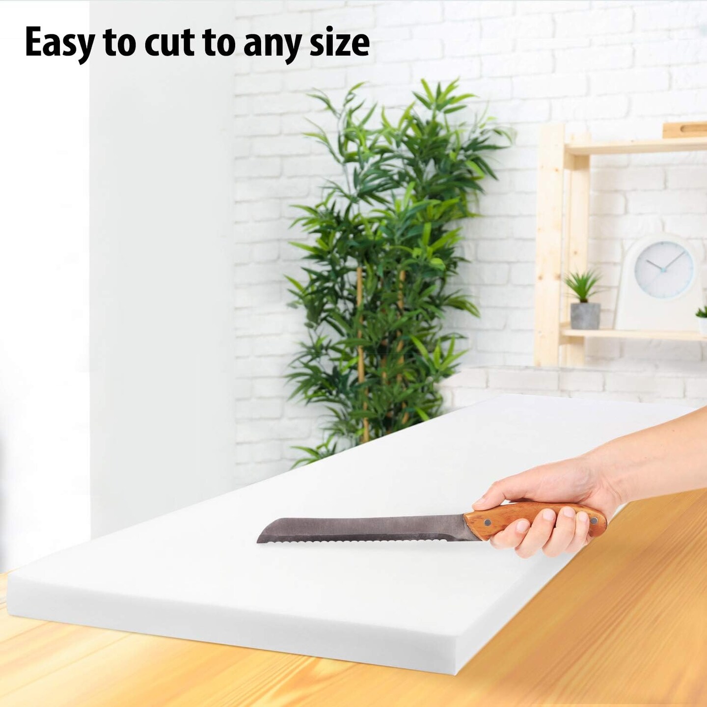 Professional 2" Thick, 18" Wide X 72" Long Regular Density Upholstery Foam, White